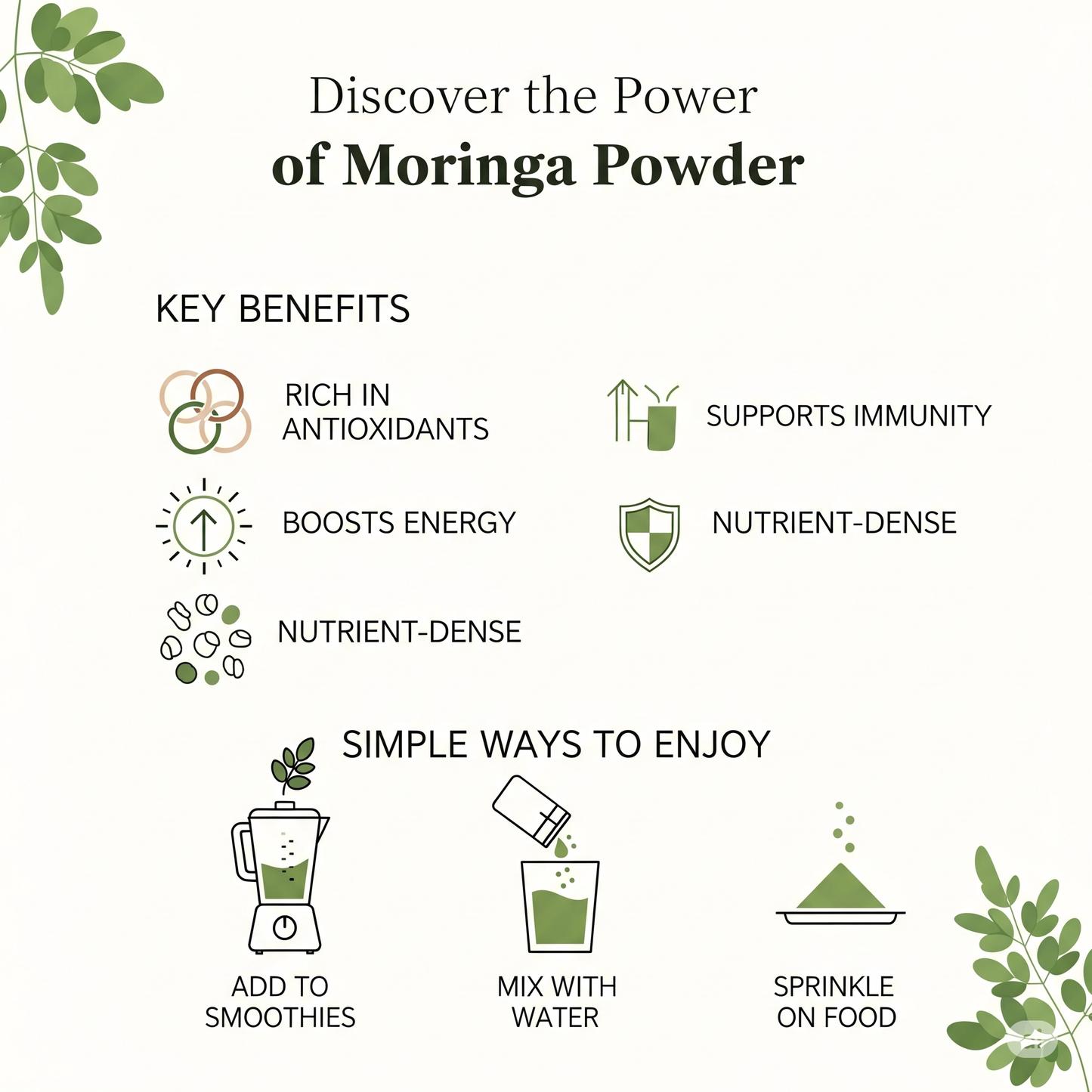 100% Organic Moringa Powder | Vitality & Detox Superfood