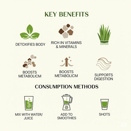 USDA Organic Wheat Grass (100g), GMP & NPOP Certified Organic