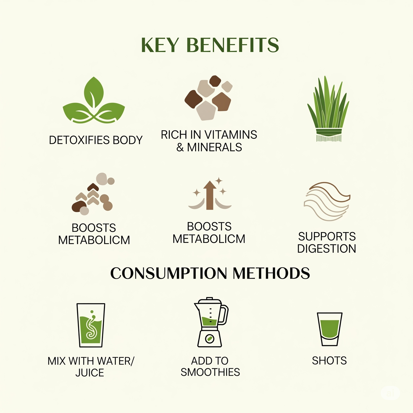 USDA Organic Wheat Grass (100g), GMP & NPOP Certified Organic