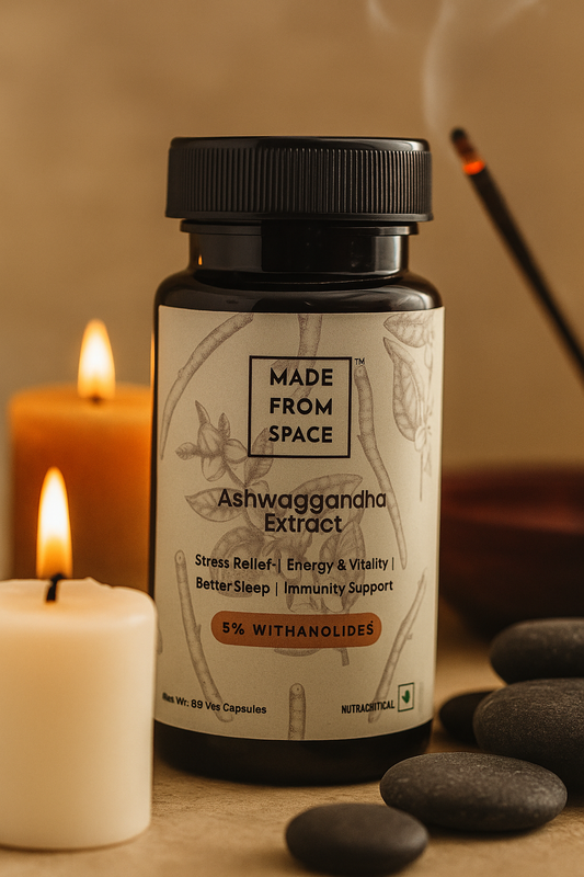 MADE FROM SPACE™ Ashwagandha (500 mg) | Extra Strength Natural Formulation | Support strength & energy | Withania Somnifera 5% Withanolide Extract - 60 Vegetarian Capsules