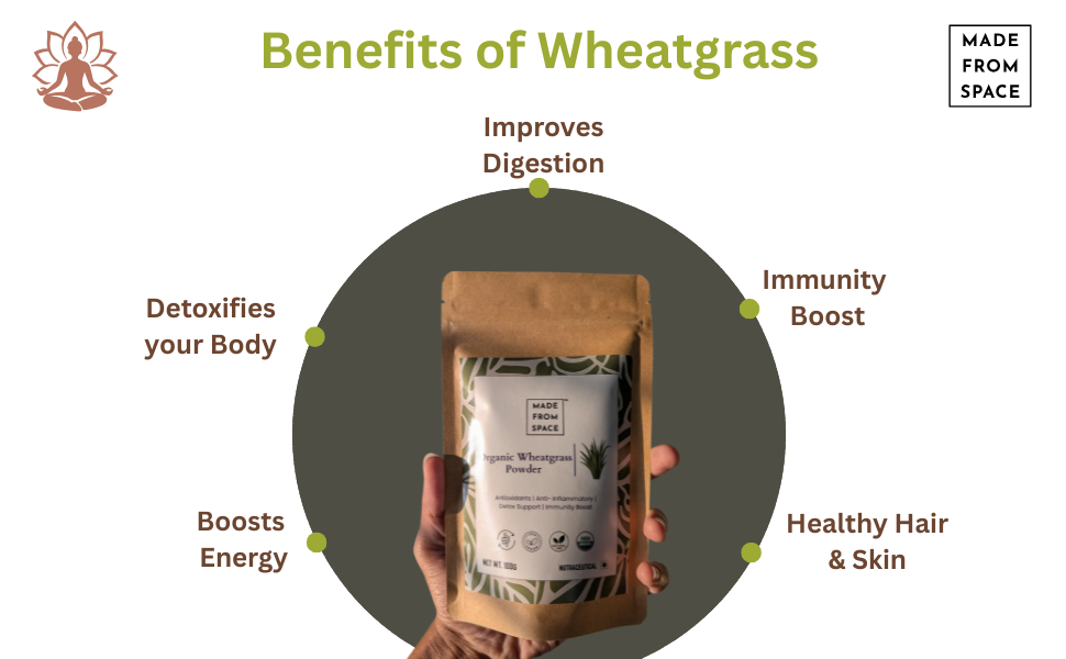 USDA Organic Wheat Grass (100g), GMP & NPOP Certified Organic