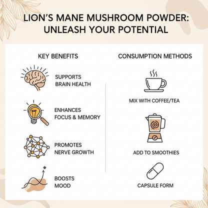 Lion’s Mane Mushroom Powder | Cognitive Clarity + Neuro-Support