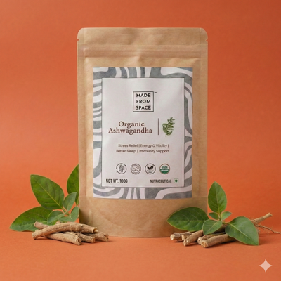 USDA Organic Ashwagandha Root Powder (100g)|Jaivik Bharat Certified | Natural | Helps Fight Anxiety & Stress